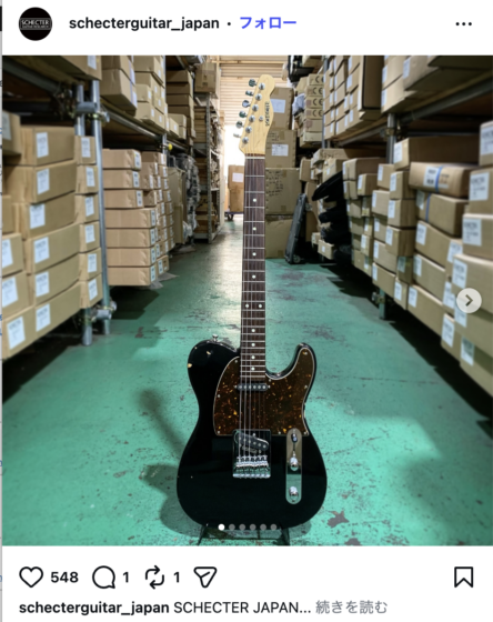 Instagram(@schecterguitar_japan 2024年12月7日)