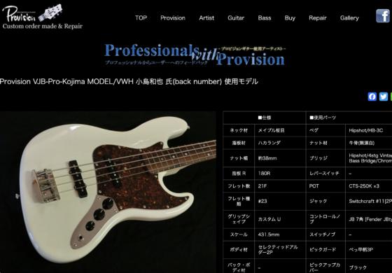 Provision Guitar 公式アーティストページ