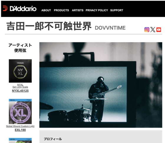 D'Addario（キョーリツコーポレーション）公式アーティストページ